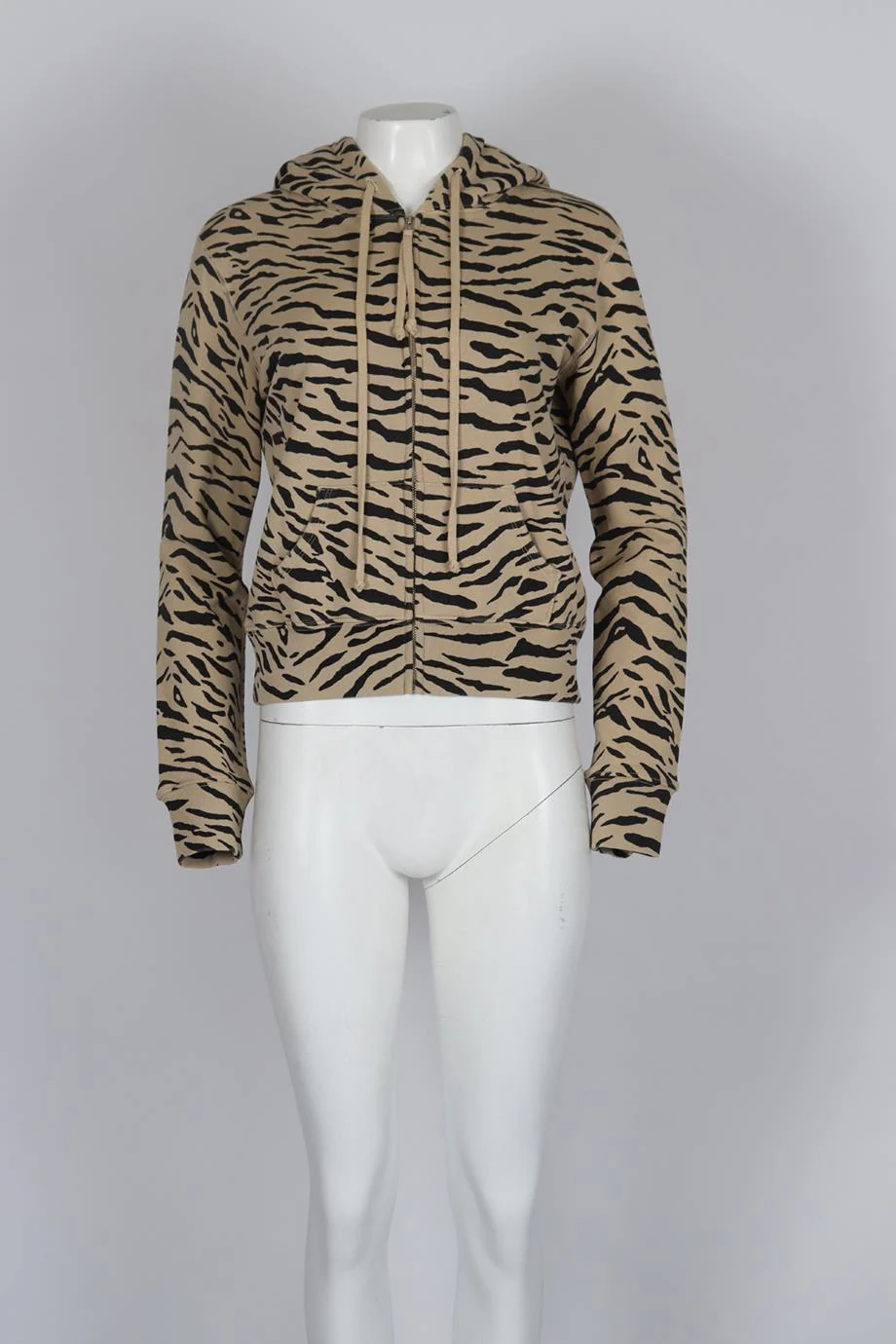 NILLI LOTAN PRINTED COTTON JERSEY HOODIE SMALL - Image 2