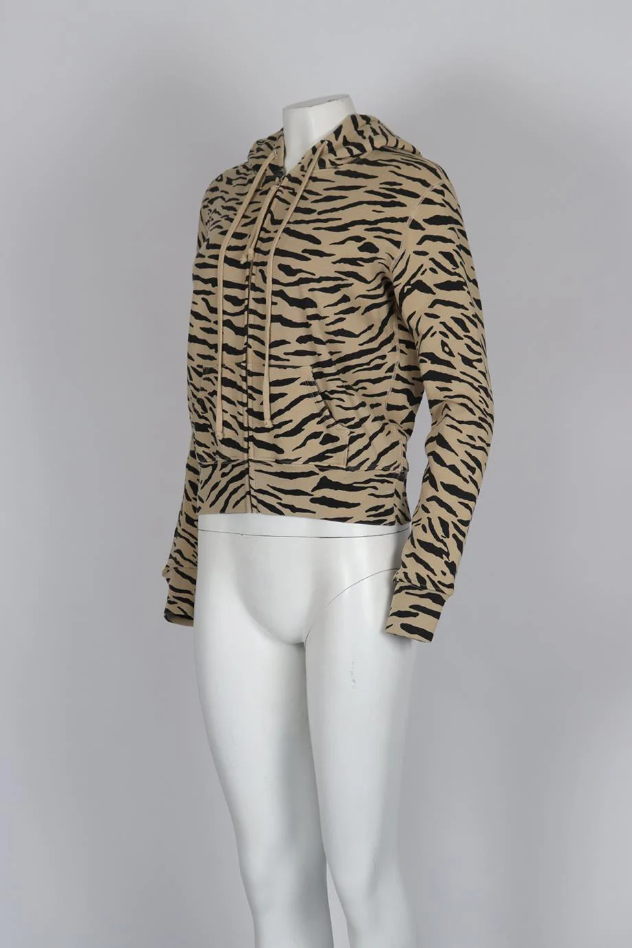 NILLI LOTAN PRINTED COTTON JERSEY HOODIE SMALL - Image 3