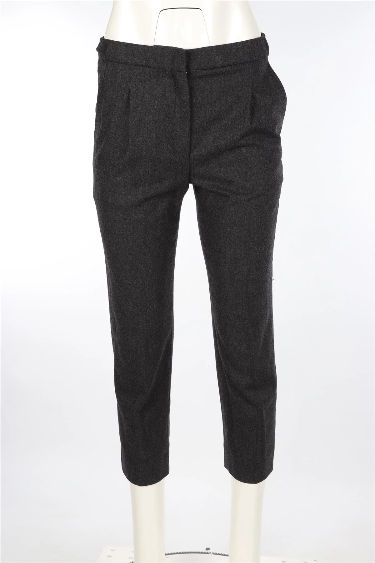 NINA RICCI GREY WOOL STRAIGHT LEG PANTS FR 36 UK 8 - Image 2