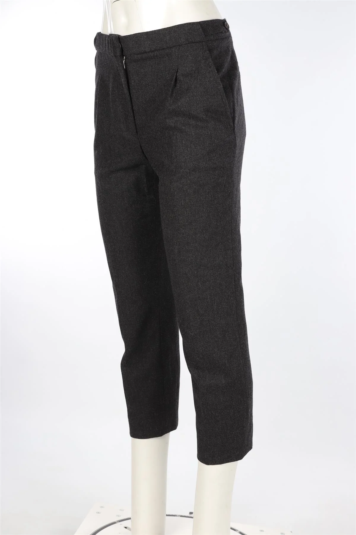 NINA RICCI GREY WOOL STRAIGHT LEG PANTS FR 36 UK 8 - Image 3