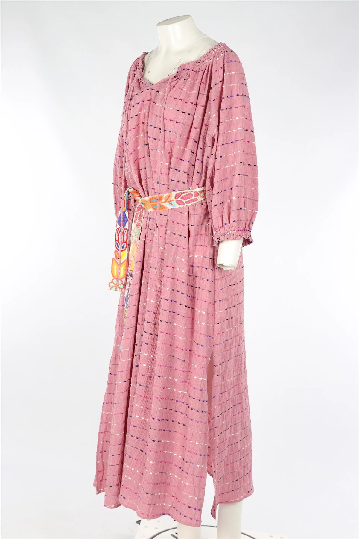 NINETTE PINK COTTON MAXI DRESS LARGE ONE SIZE - Image 3