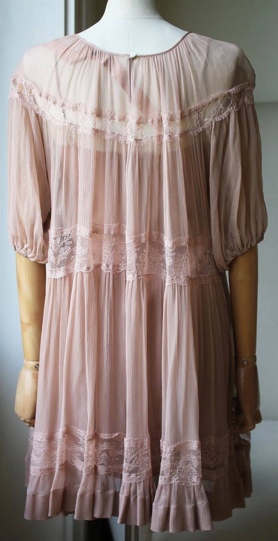 No. 21 LACE TRIMMED SILK MINI DRESS IT 38 UK 6 - Image 4
