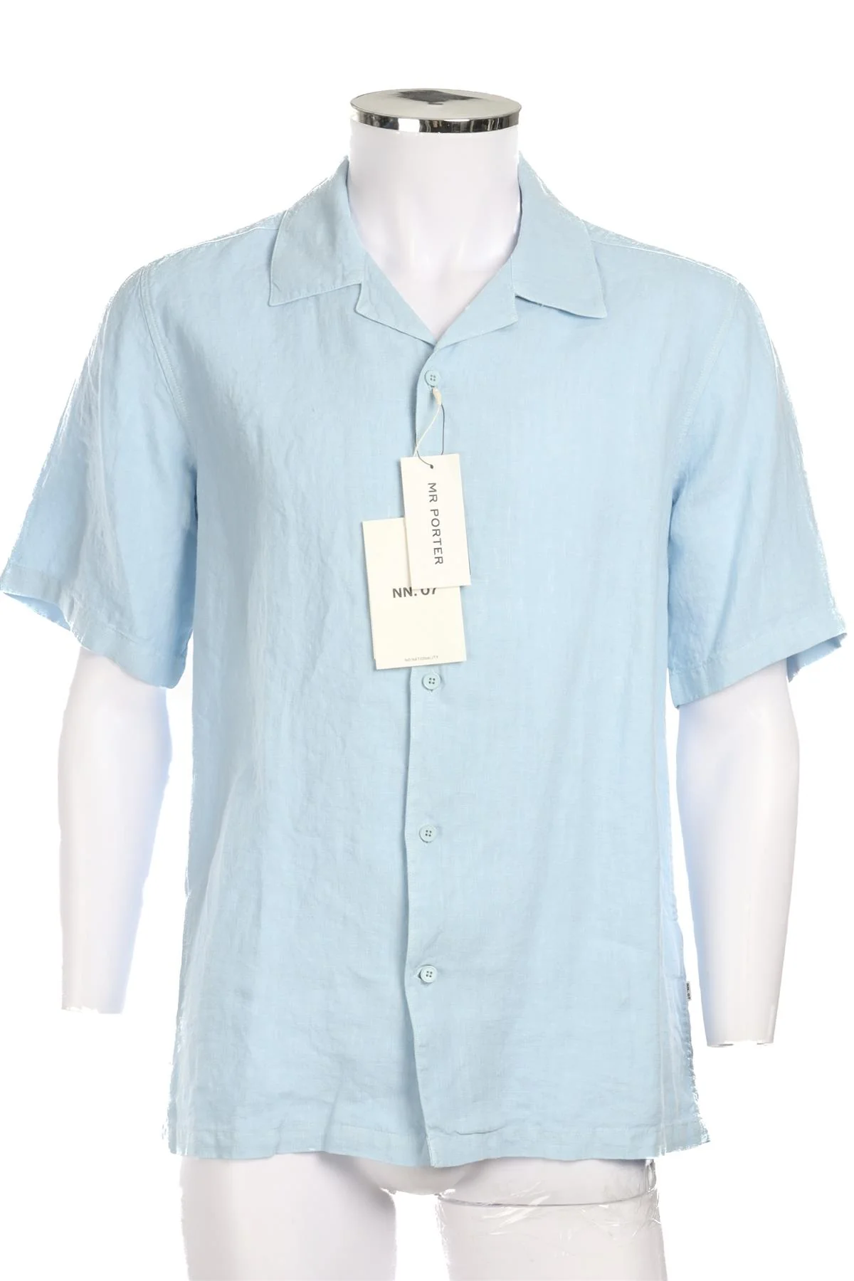 NO NATIONALITY BLUE MENS LINEN SHIRT SMALL - Image 2