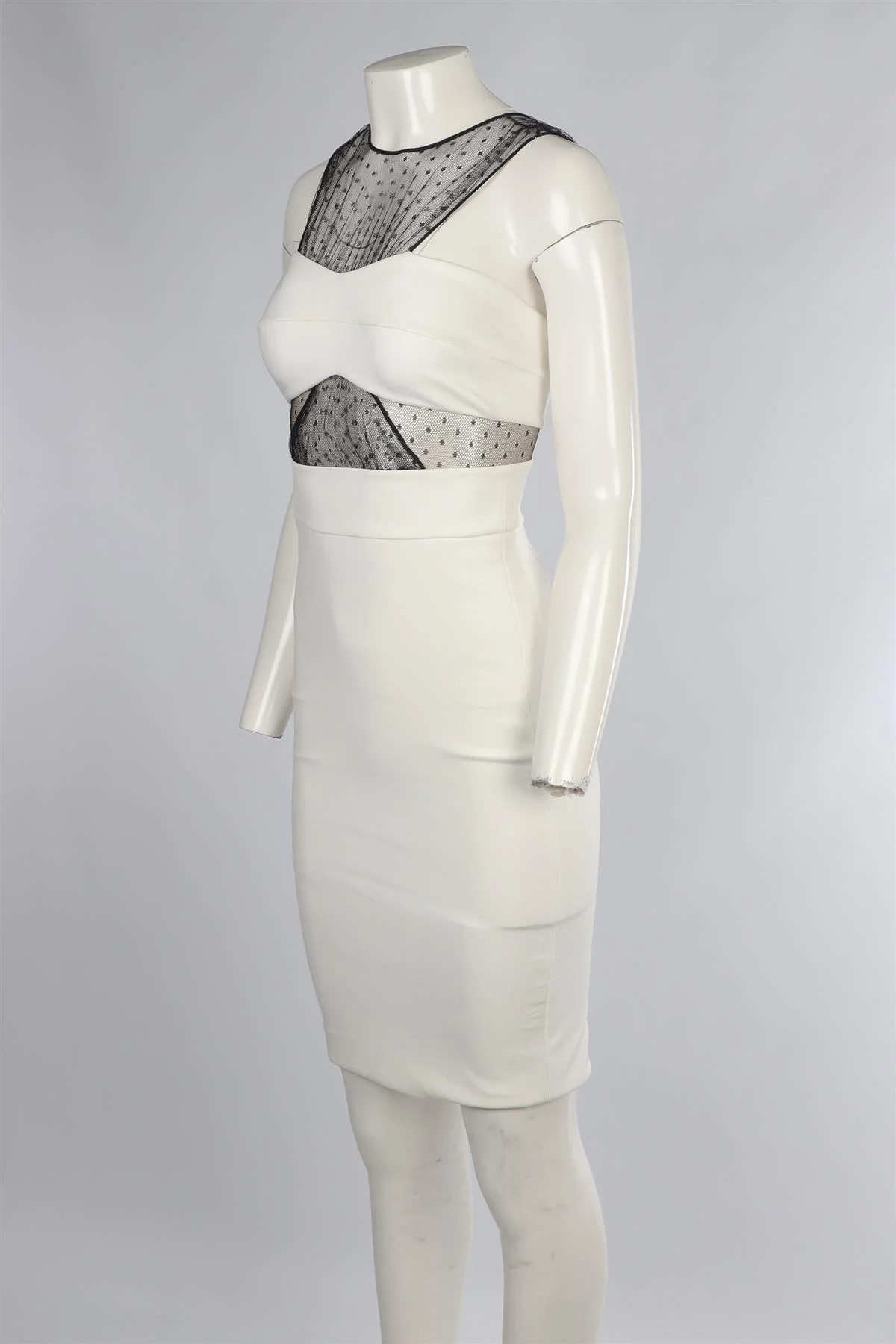 NOAM HANOCH IVORY JERSEY MINI DRESS US 2 UK 6 - Image 3