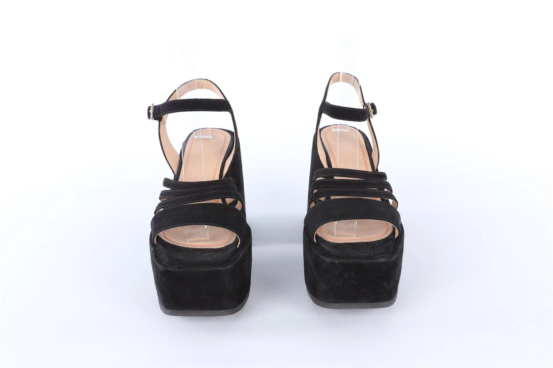 NODALETO BLACK SUEDE PLATFORM SANDALS EU 38.5 UK 5.5 US 8.5 - Image 3