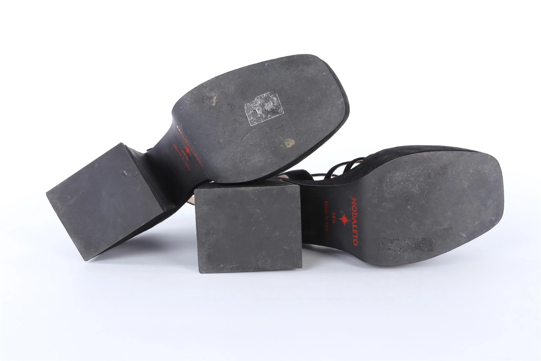 NODALETO BLACK SUEDE PLATFORM SANDALS EU 38.5 UK 5.5 US 8.5 - Image 7