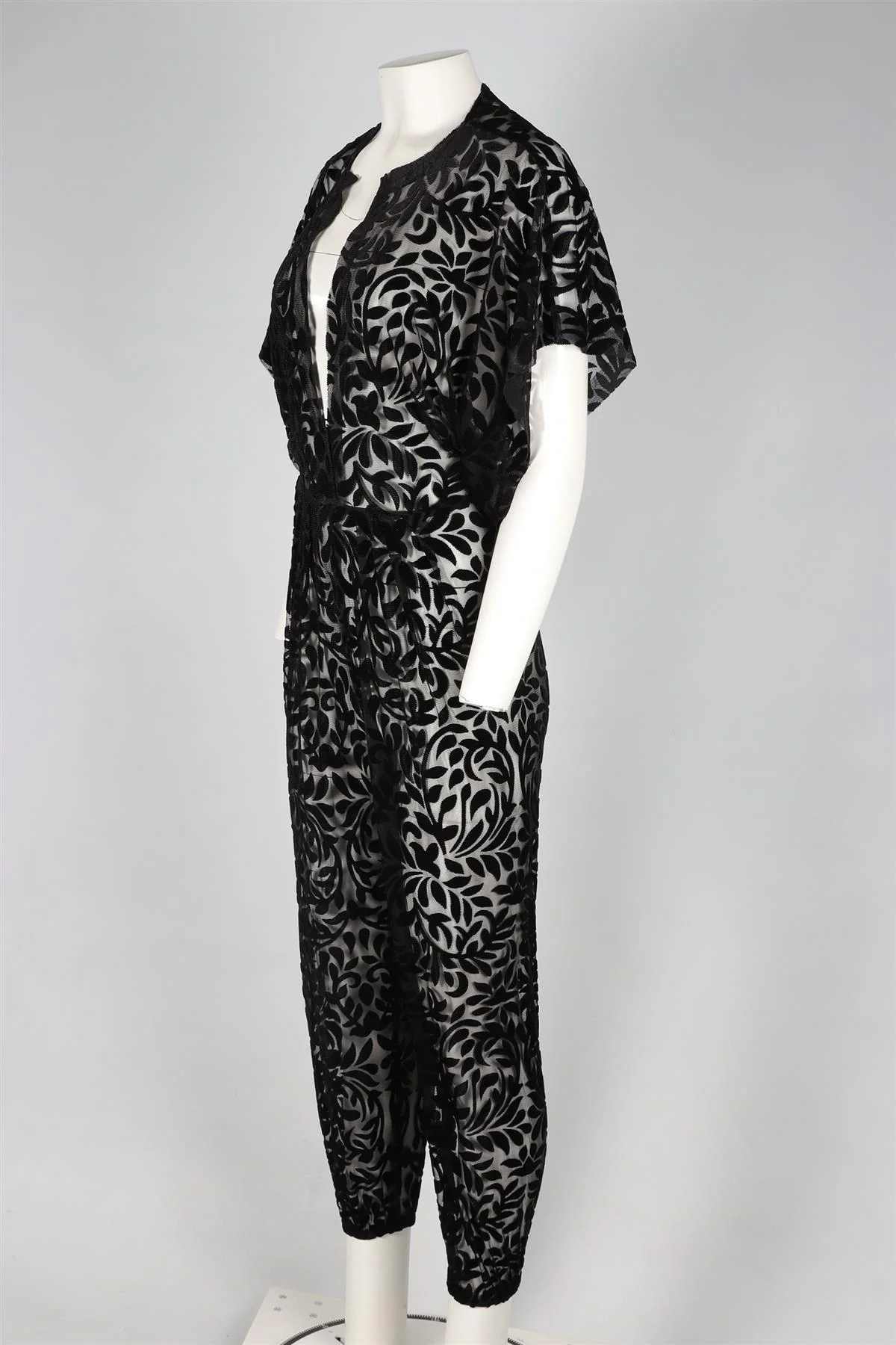 NORMA KAMALI BLACK MESH JUMPSUIT XSMALL - Image 3