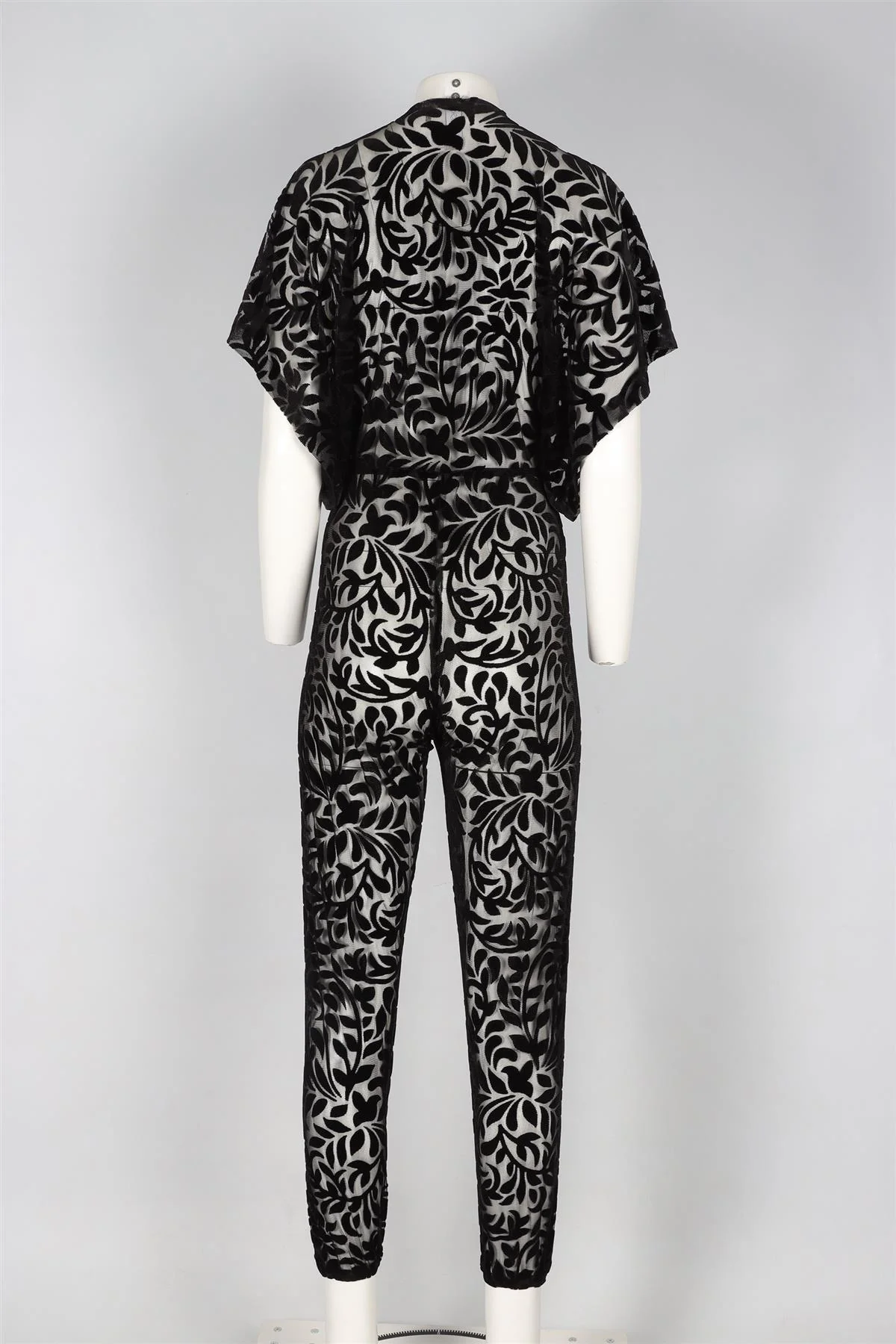NORMA KAMALI BLACK MESH JUMPSUIT XSMALL - Image 4