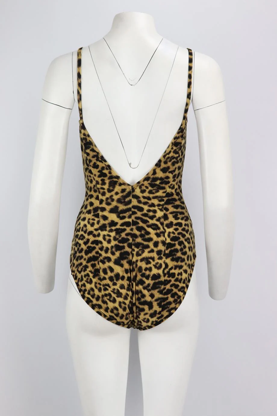 NORMA KAMALI LEOPARD PRINT STRETCH SWIMSUIT MEDIUM - Image 4