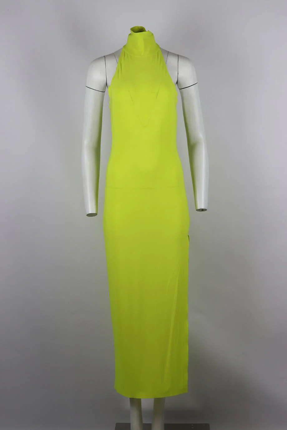 NORMA KAMALI STRETCH JERSEY TURTLENECK MAXI DRESS SMALL - Image 2