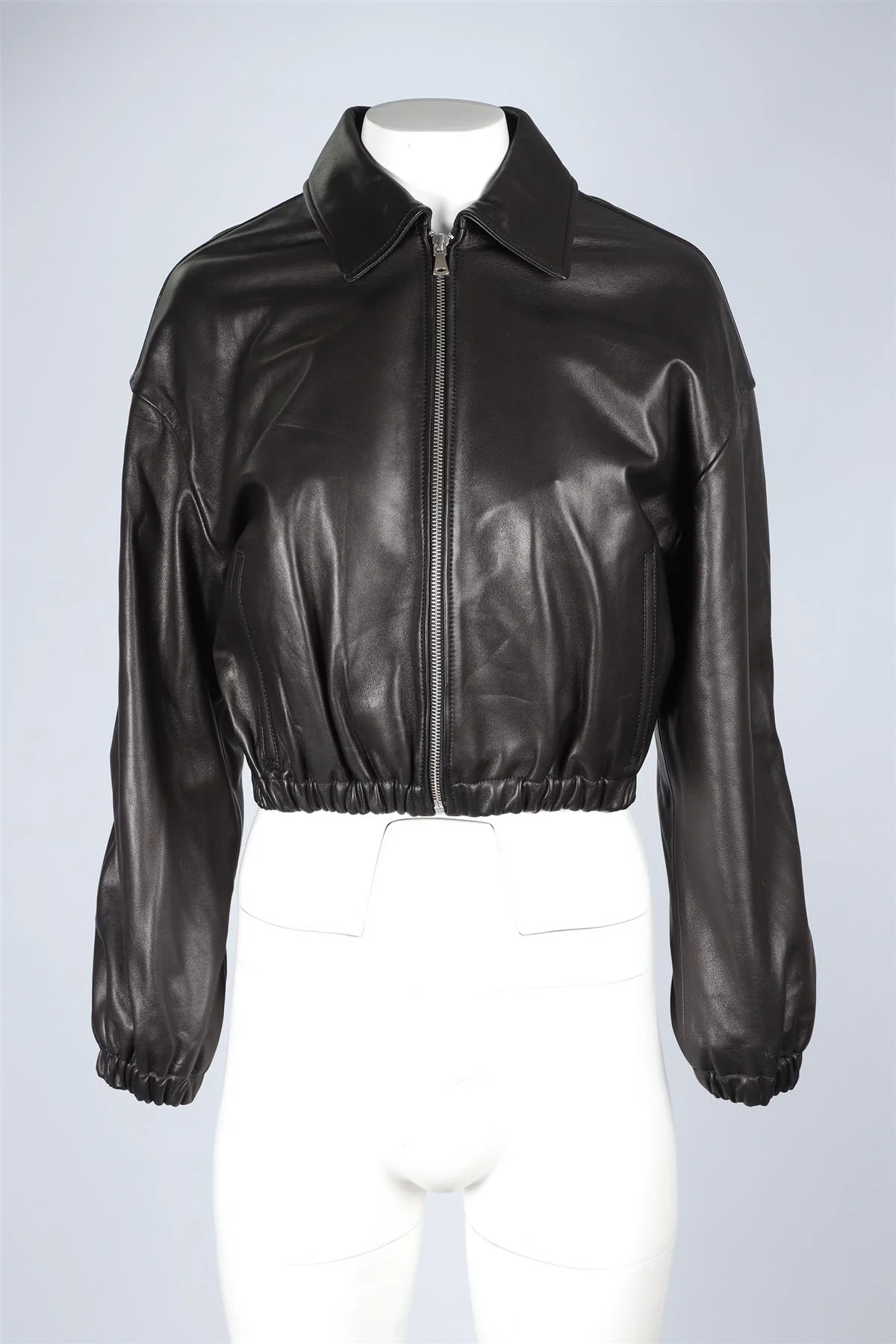NOUR HAMMOUR BLACK LEATHER JACKET FR 36 UK 8 - Image 2