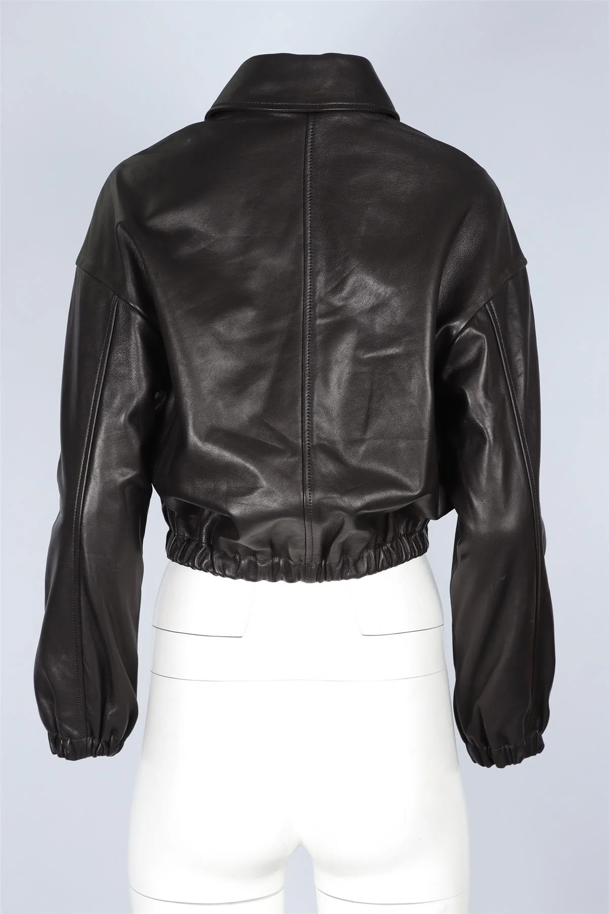 NOUR HAMMOUR BLACK LEATHER JACKET FR 36 UK 8 - Image 4