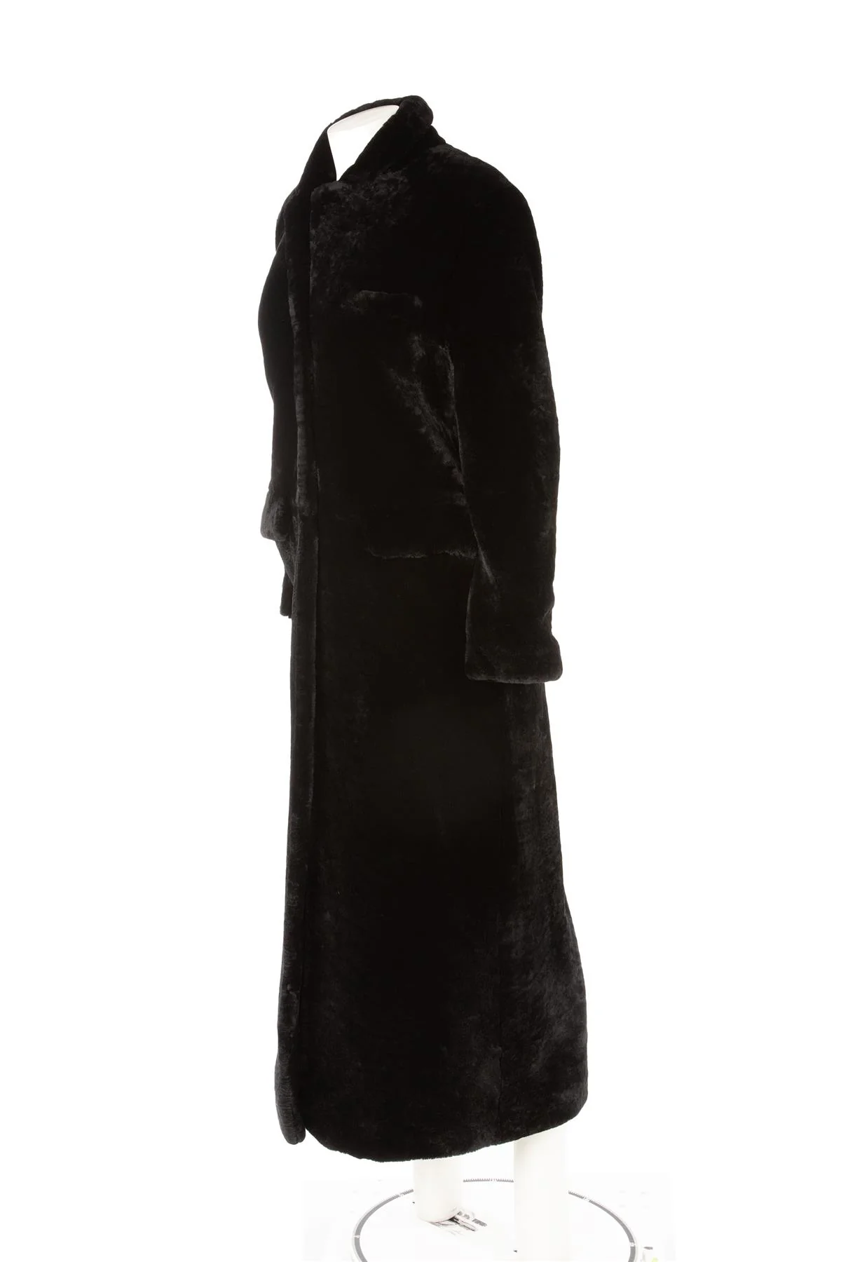 NOUR HAMMOUR BLACK RAYA SHEARLING COAT FR 36 UK 8 - Image 3