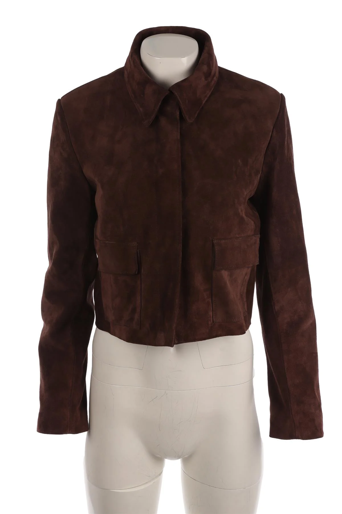 NOUR HAMMOUR BROWN SUEDE JACKET IT 36 - Image 2