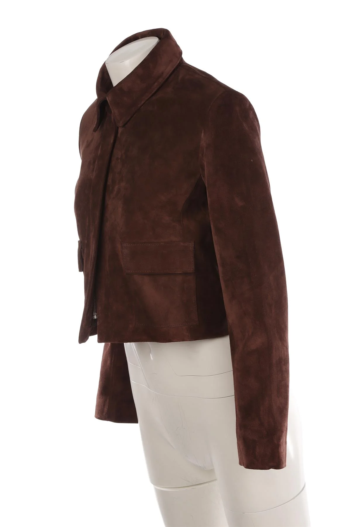 NOUR HAMMOUR BROWN SUEDE JACKET IT 36 - Image 3