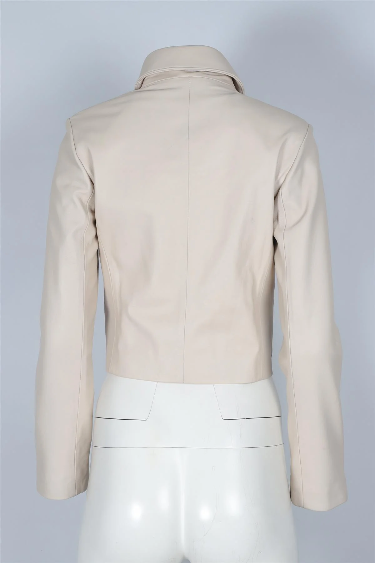 NOUR HAMMOUR GREY LEATHER JACKET FR 34 UK 6 - Image 4