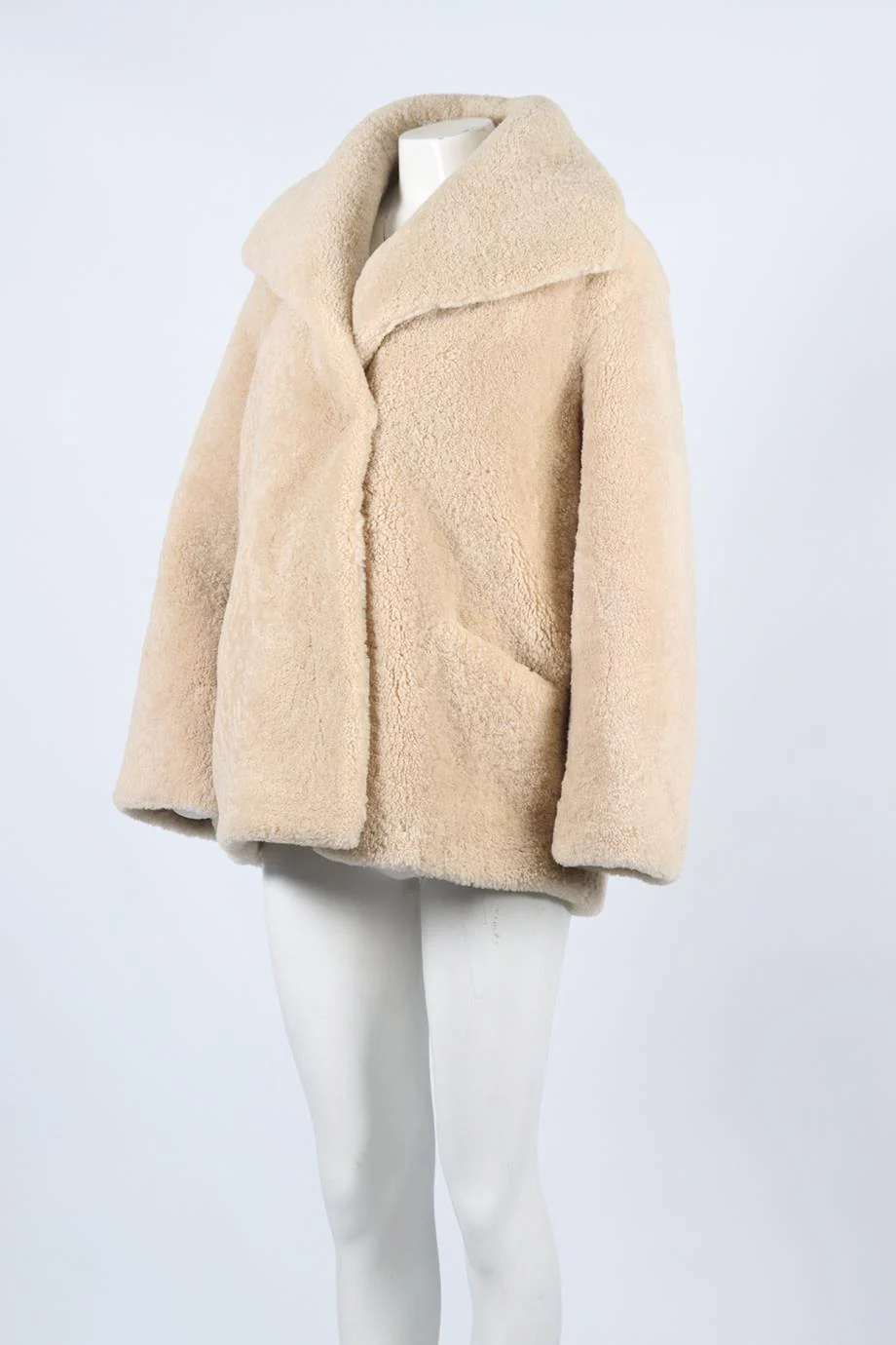 NOUR HAMMOUR SHEARLING JACKET FR 36 UK 8 - Image 3