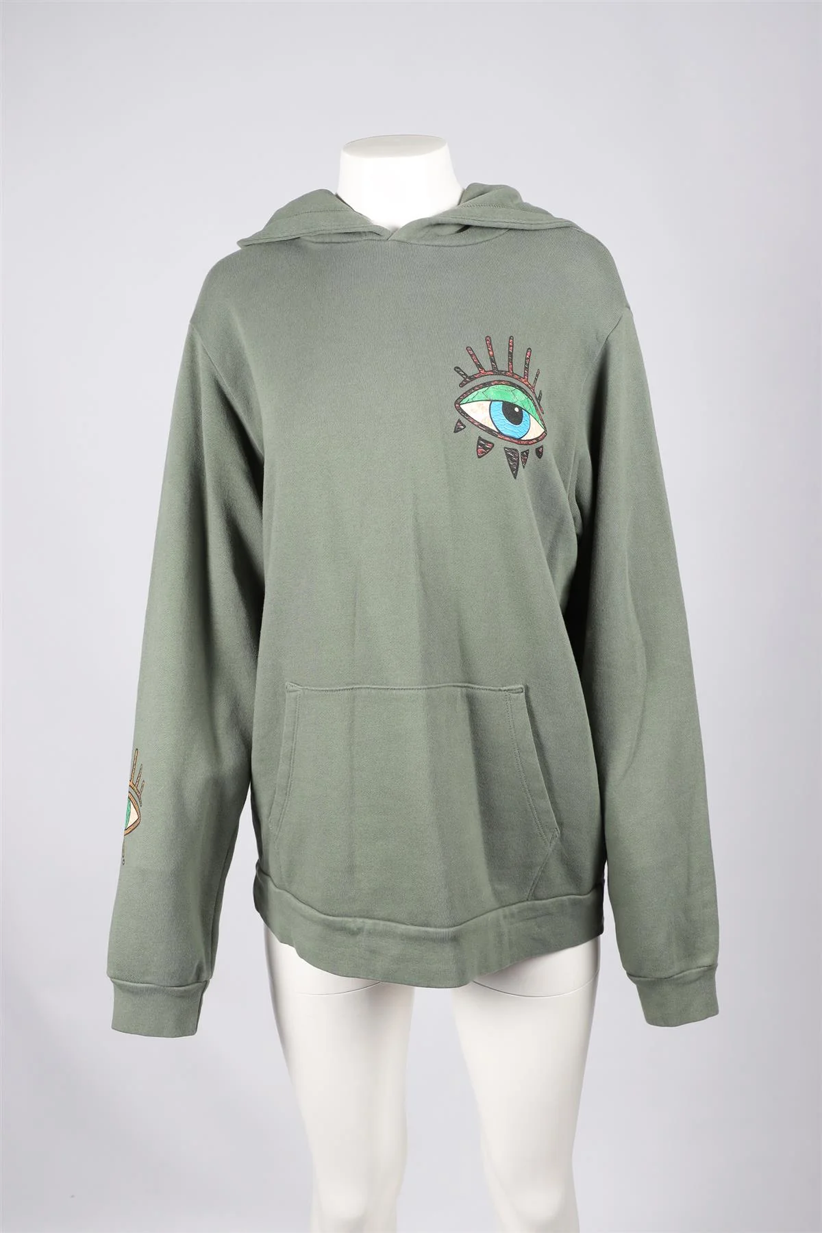 NSF + JACQUIE AICHE GREEN COTTON HOODIE US 4 UK 8 - Image 2