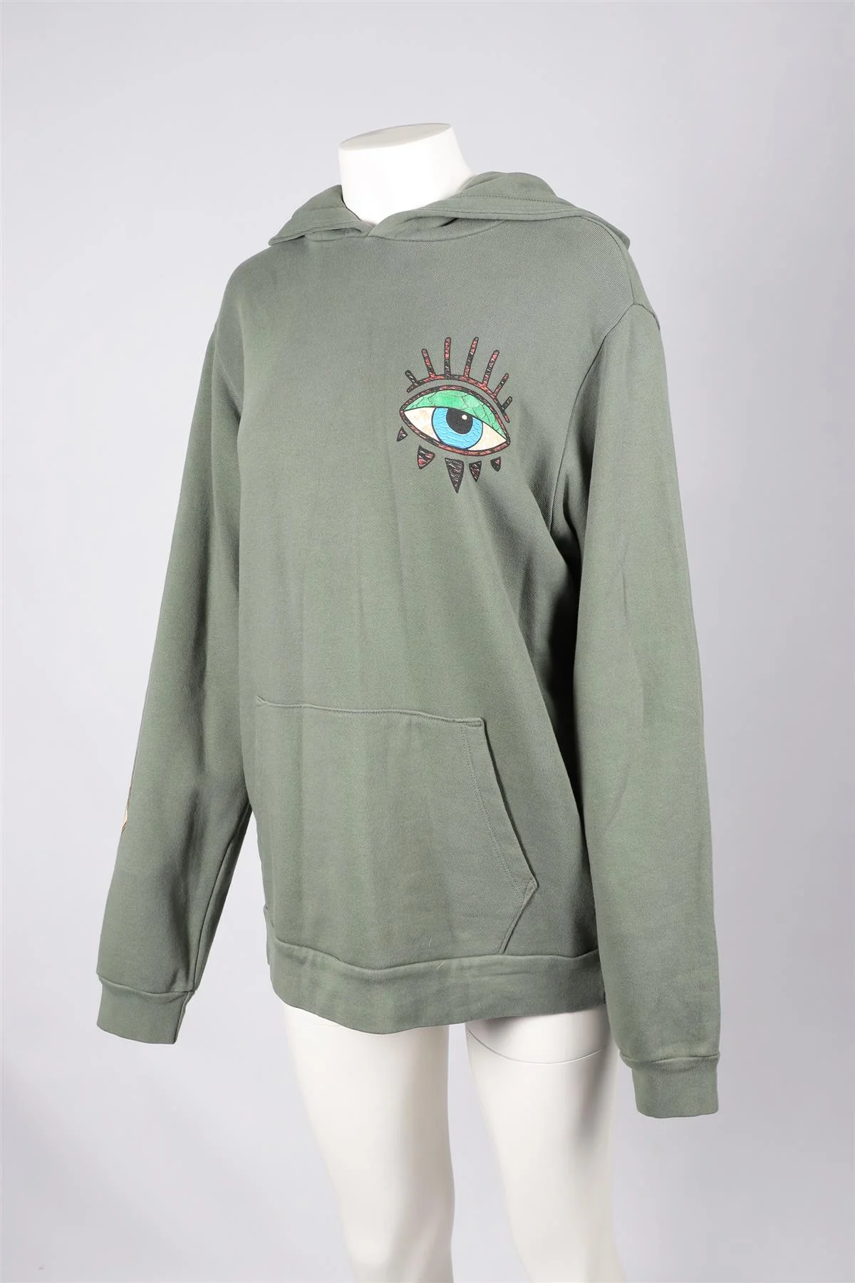 NSF + JACQUIE AICHE GREEN COTTON HOODIE US 4 UK 8 - Image 3