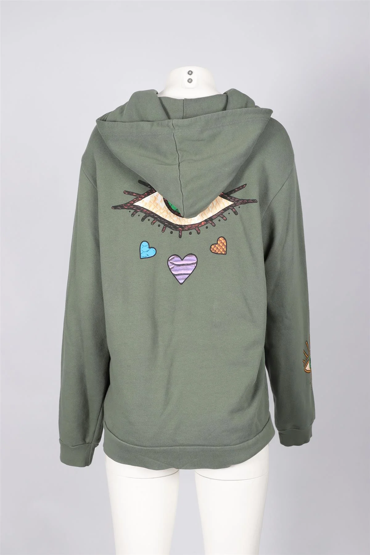 NSF + JACQUIE AICHE GREEN COTTON HOODIE US 4 UK 8 - Image 4