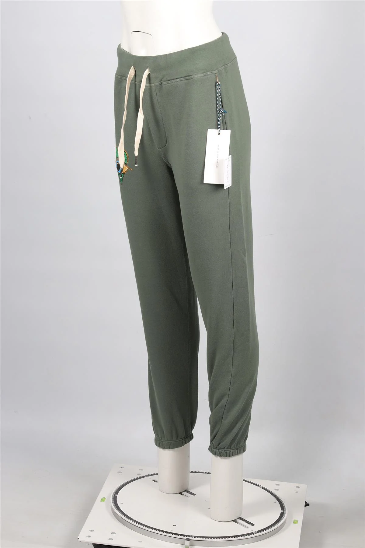 NSF + JACQUIE AICHE GREEN COTTON TRACK PANTS SMALL - Image 3