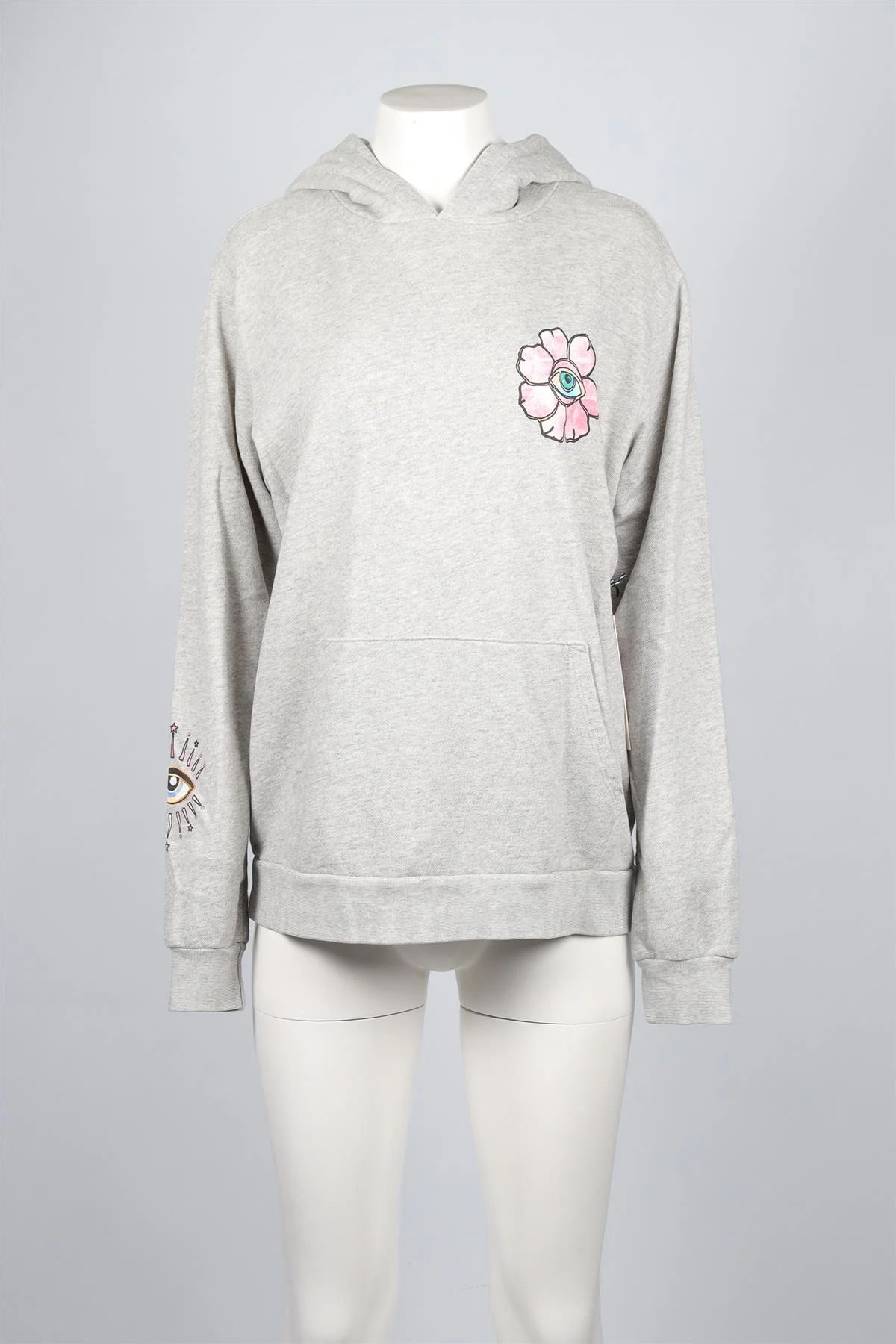 NSF + JACQUIE AICHE GREY COTTON HOODIE SMALL - Image 2