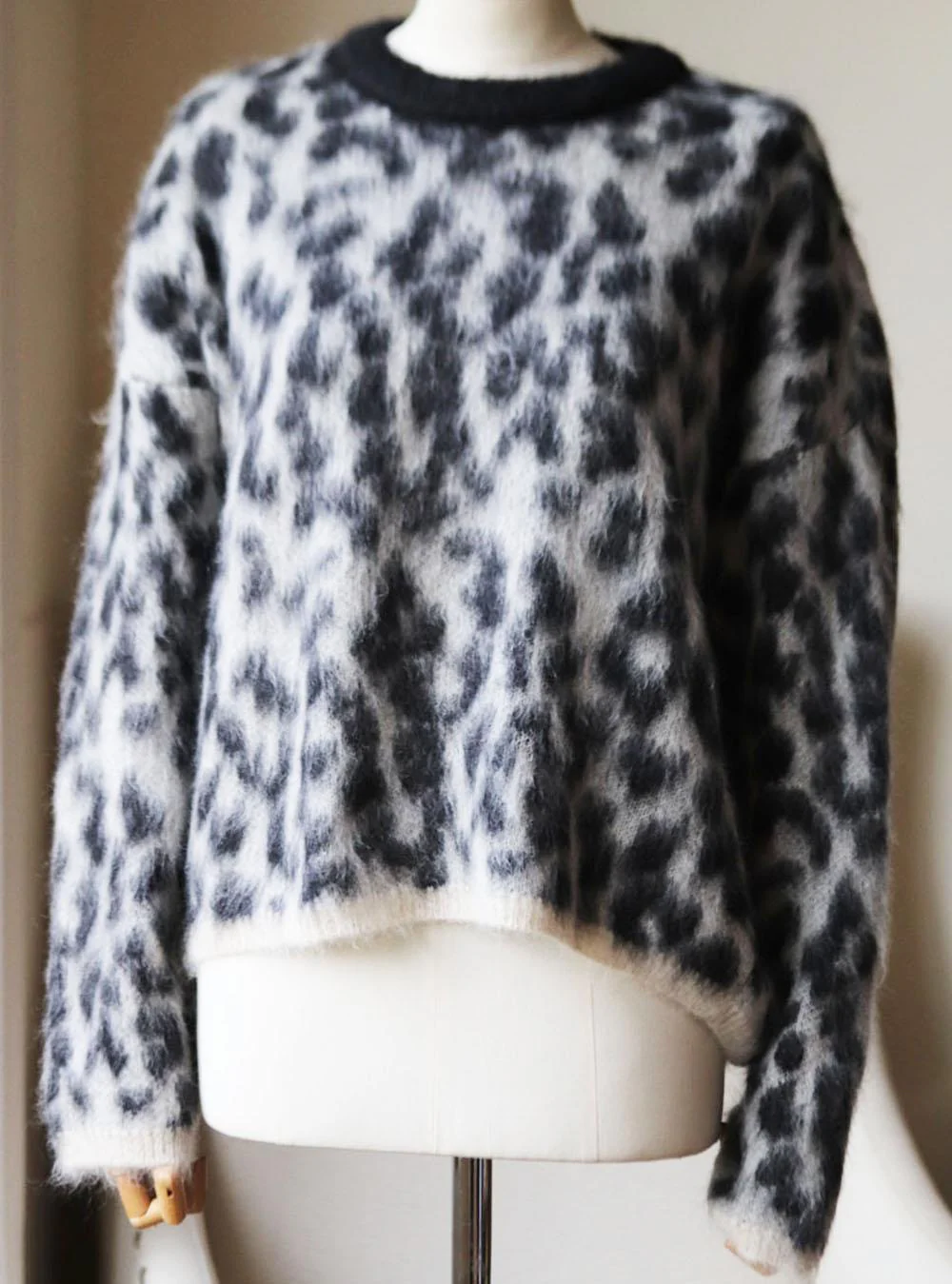 NUDE LEOPARD PRINT MOHAIR AND WOOL BLEND SWEATER IT 44 UK 12 - Image 2