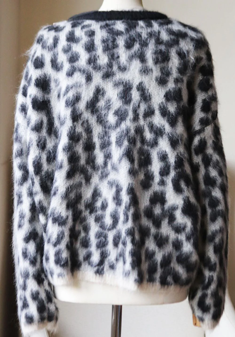 NUDE LEOPARD PRINT MOHAIR AND WOOL BLEND SWEATER IT 44 UK 12 - Image 4