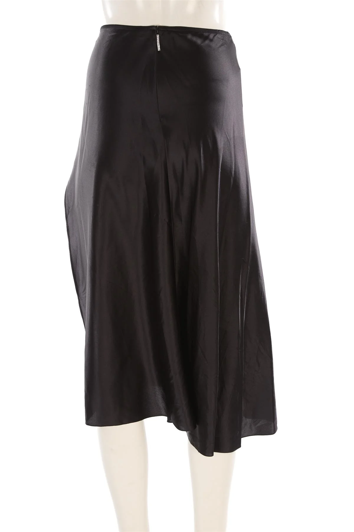 NUÉ STUDIO BLACK SATIN MIDI SKIRT XSMALL - Image 4