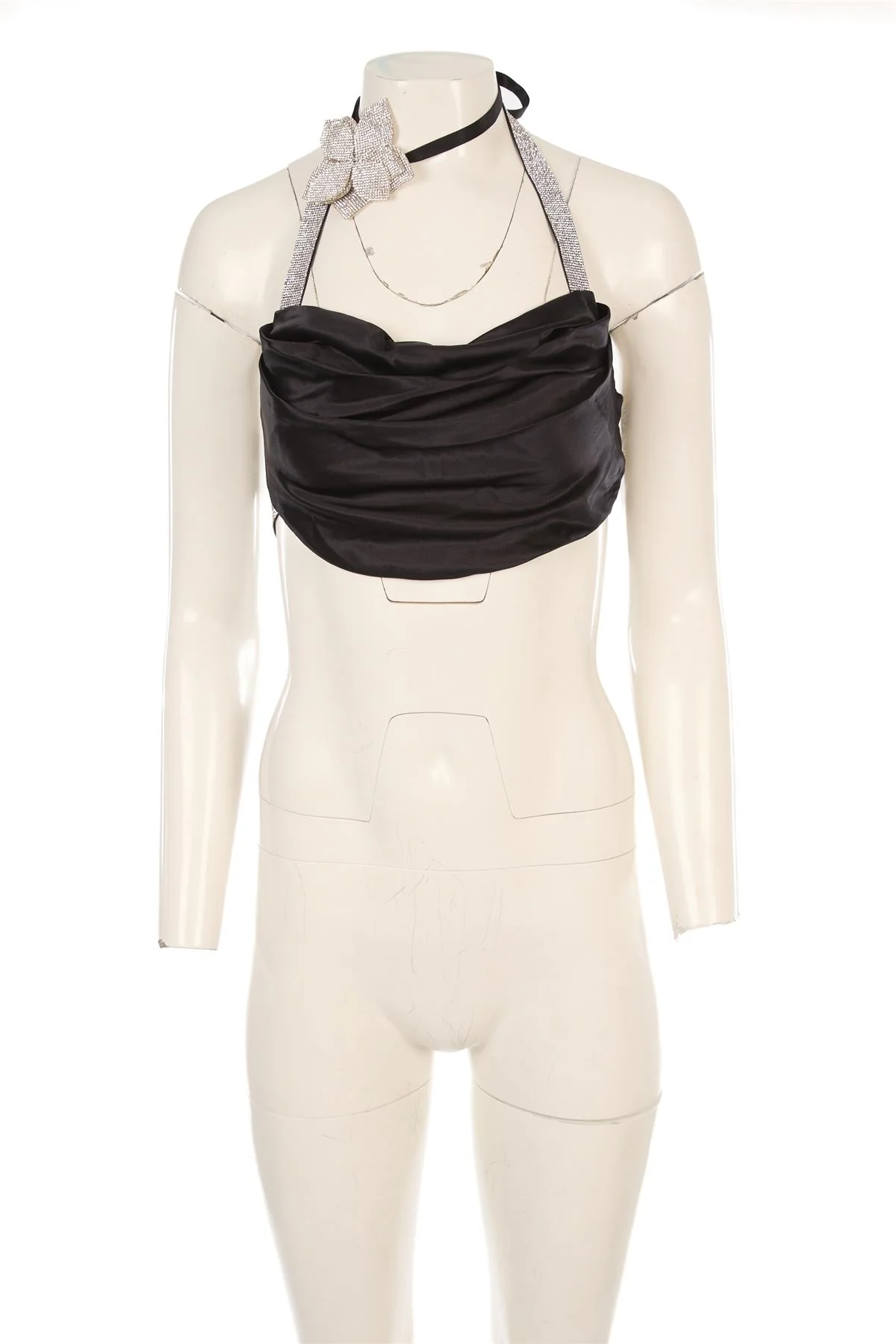 NUÉ STUDIO BLACK SATIN TOP XSMALL - Image 2