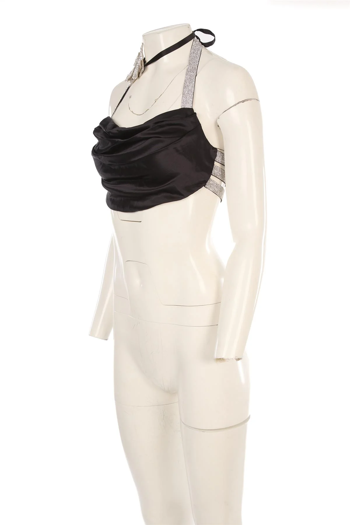 NUÉ STUDIO BLACK SATIN TOP XSMALL - Image 3