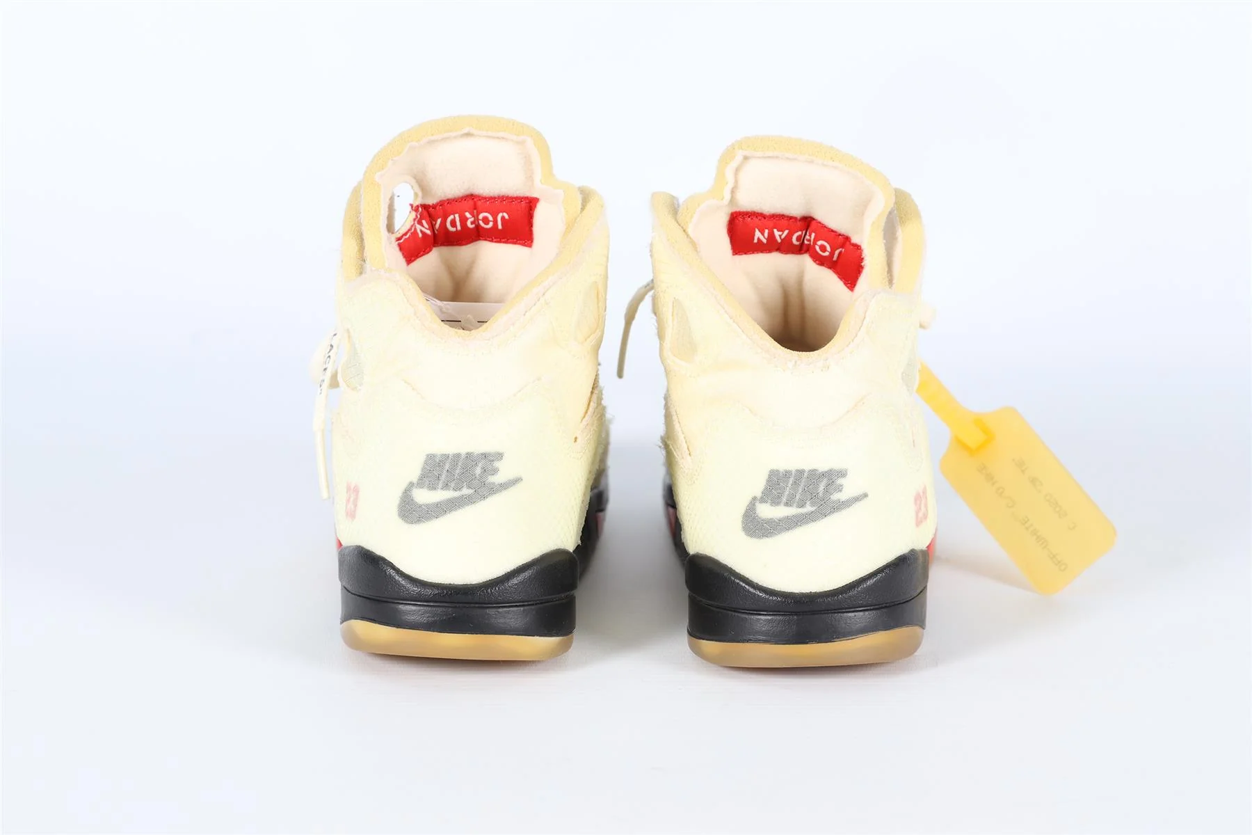 OFF-WHITE + AIR JORDAN KIDS BOYS YELLOW 5 RETRO SAIL SNEAKERS EU 31.5 UK 12.5-13 - Image 4
