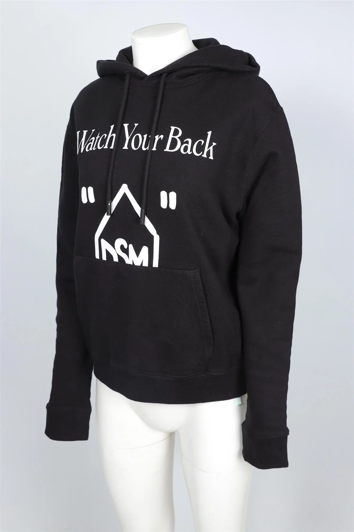 OFF-WHITE BLACK COTTON HOODIE MEDIUM - Image 3