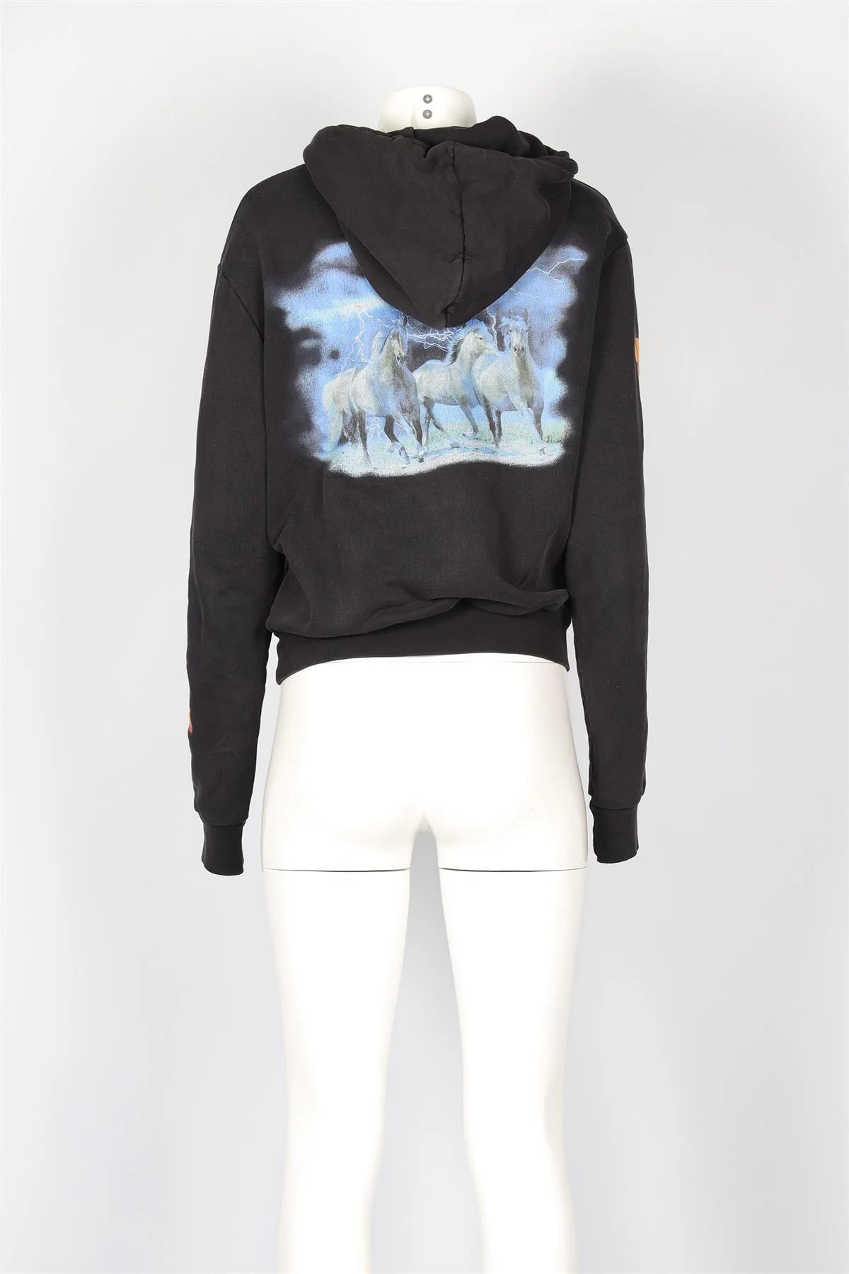 OFF-WHITE BLACK COTTON HOODIE XSMALL - Image 4