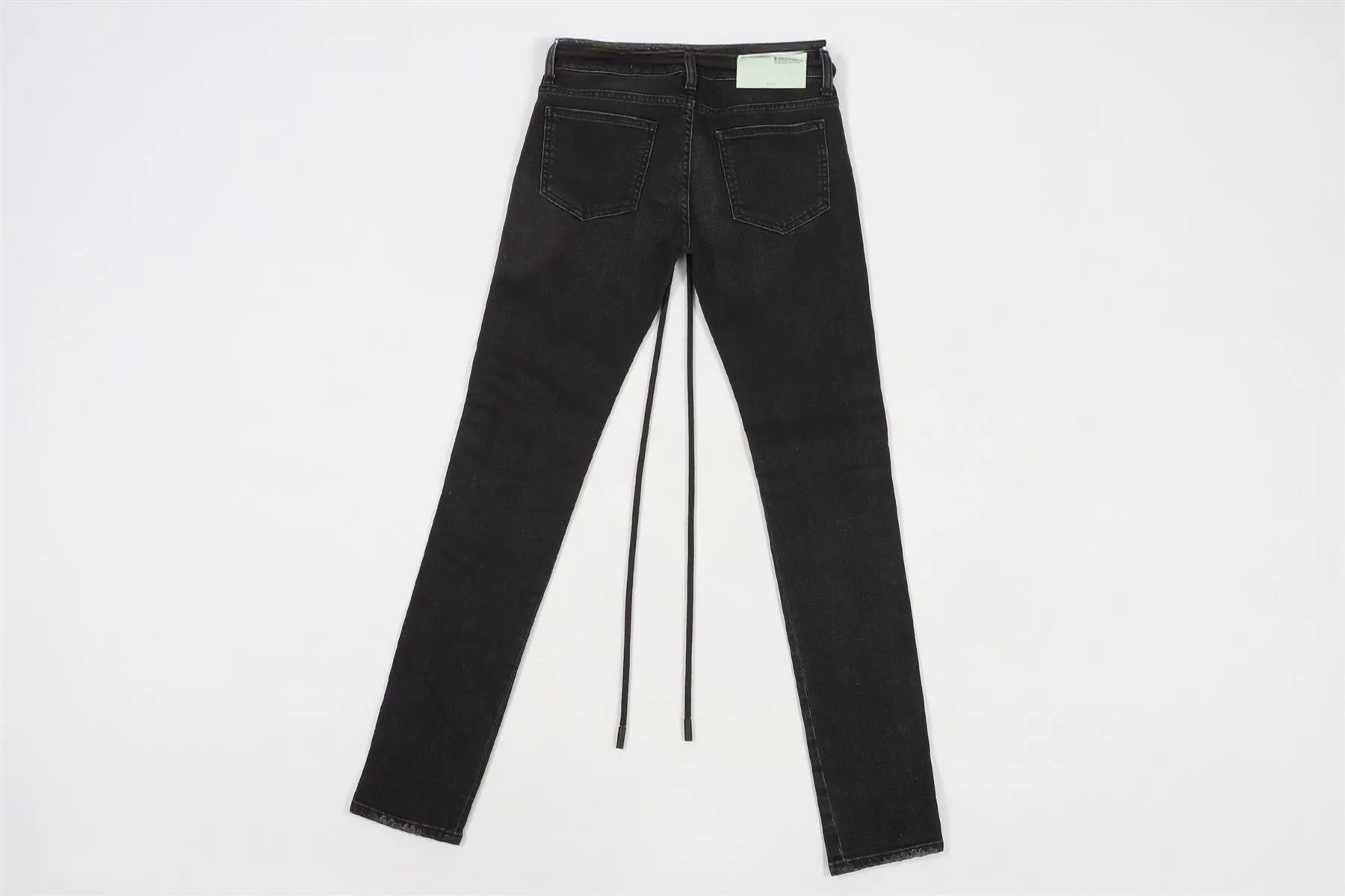 OFF-WHITE BLACK MID RISE SKINNY JEANS W25 UK 6-8 - Image 5
