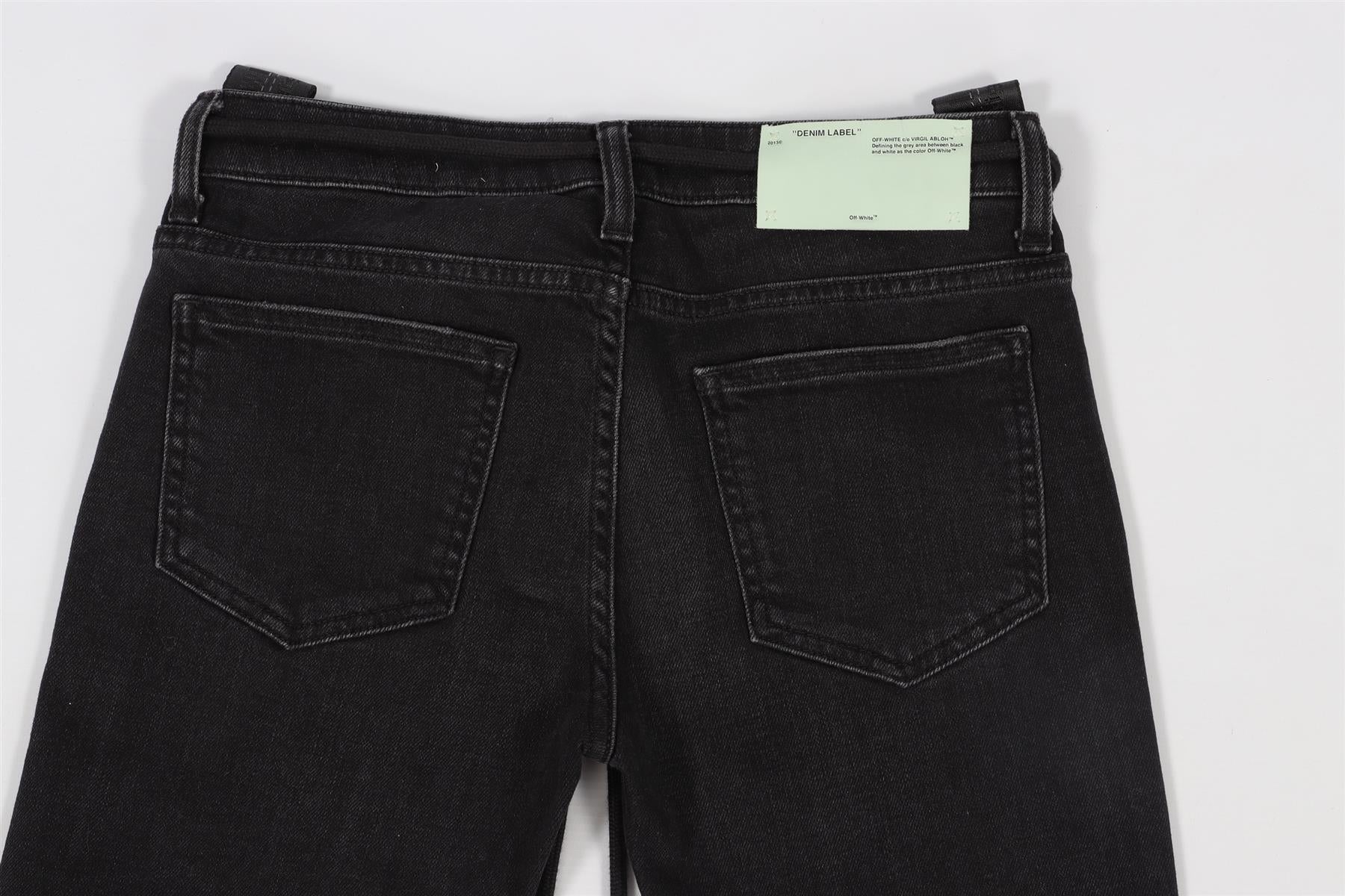OFF-WHITE BLACK MID RISE SKINNY JEANS W25 UK 6-8 - Image 6