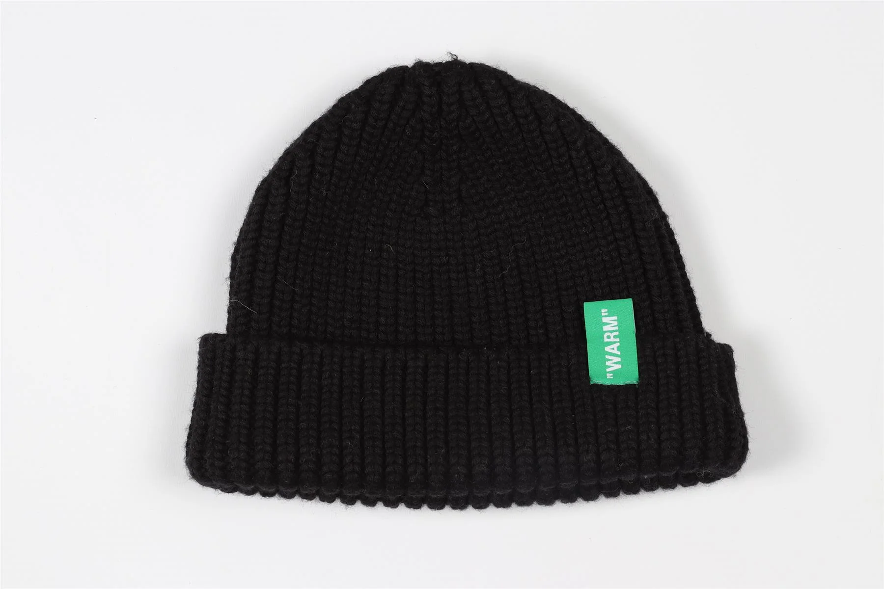 OFF-WHITE BLACK WOOL BEANIE ONE SIZE - Image 4