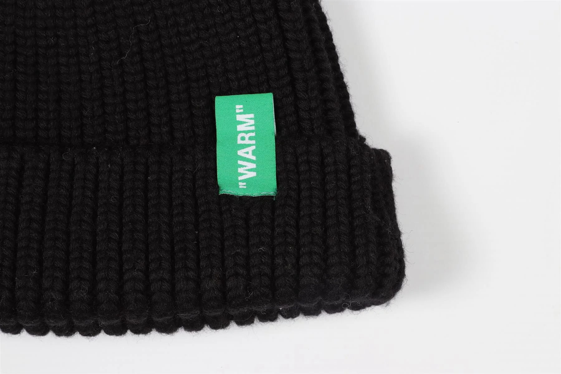 OFF-WHITE BLACK WOOL BEANIE ONE SIZE - Image 5