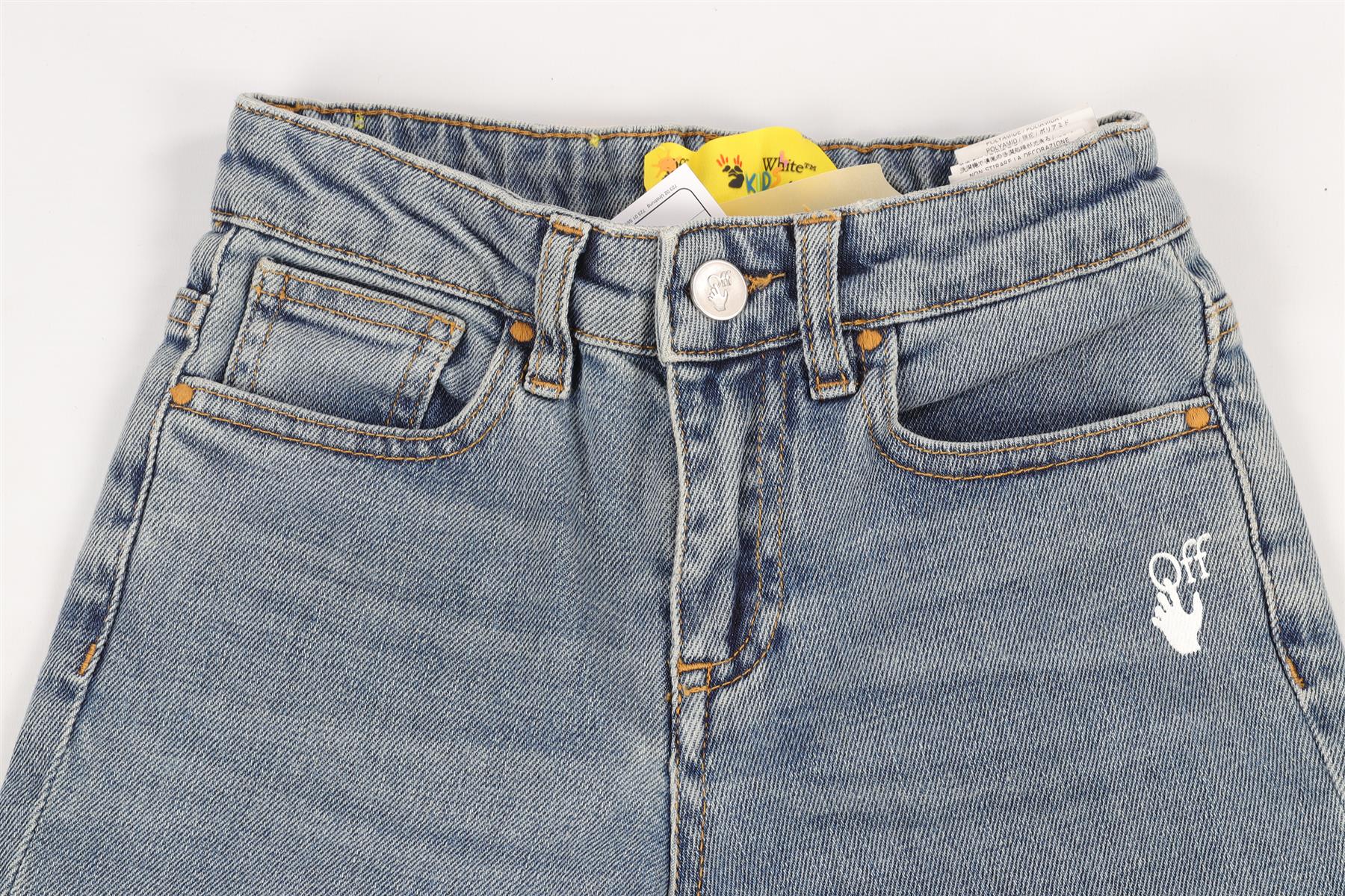 OFF-WHITE BLUE KIDS BOYS JEANS 8 YEARS - Image 3