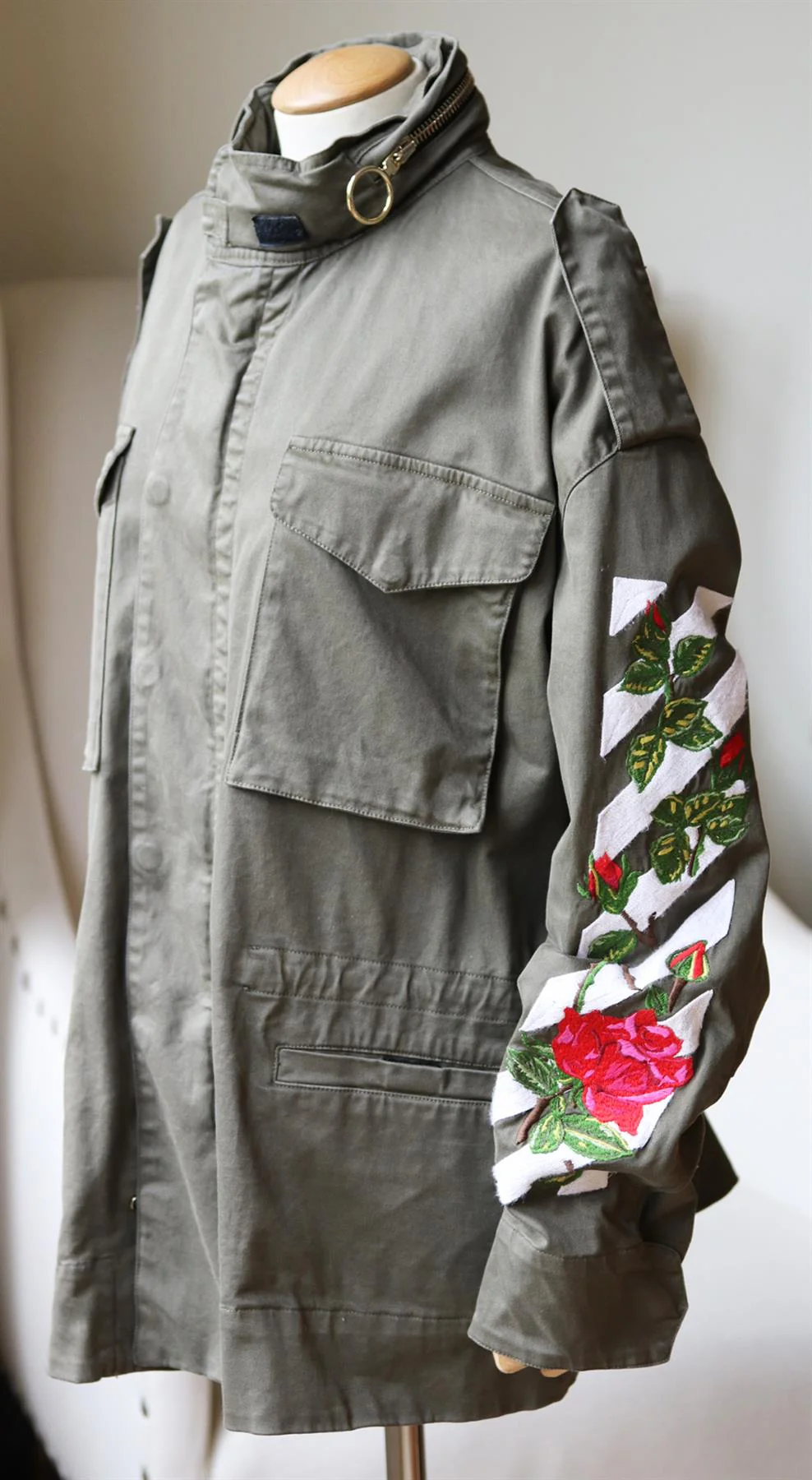 OFF-WHITE C/O VIRGIL ABLOH EMBROIDERED COTTON TWILL JACKET MEDIUM - Image 3