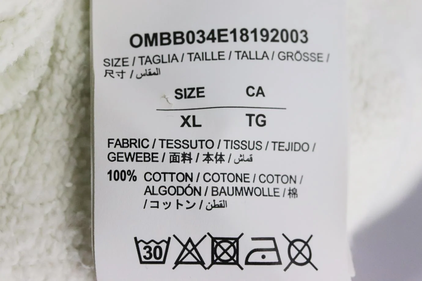 OFF-WHITE C/O VIRGIL ABLOH MEN'S PRINTED COTTON JERSEY HOODIE XLARGE - Image 5