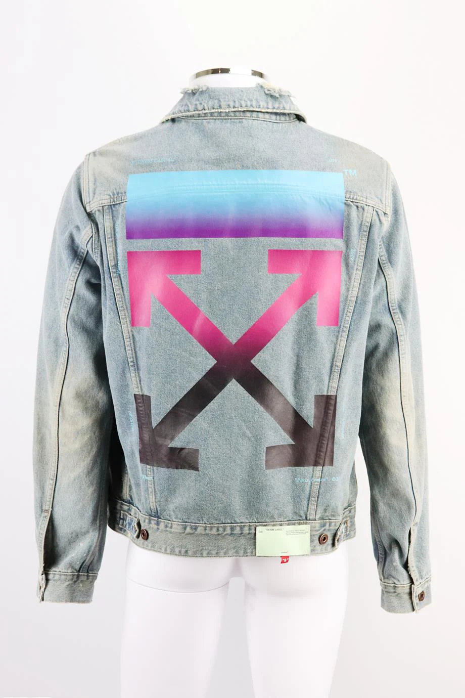 OFF-WHITE C/O VIRGIL ABLOH MEN'S PRINTED DENIM JACKET XLARGE - Image 2