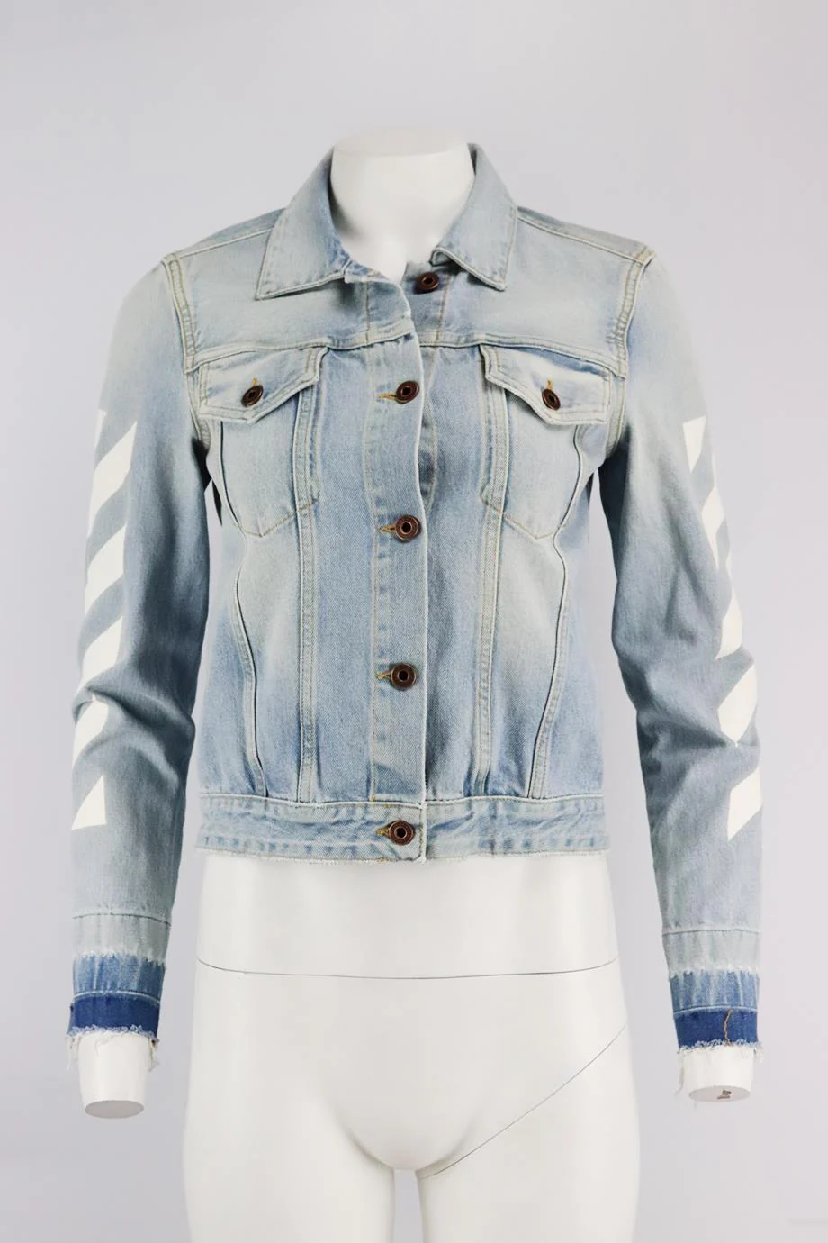 OFF-WHITE C/O VIRGIL ABLOH OMBRÉ DENIM JACKET IT 38 UK 6 - Image 2