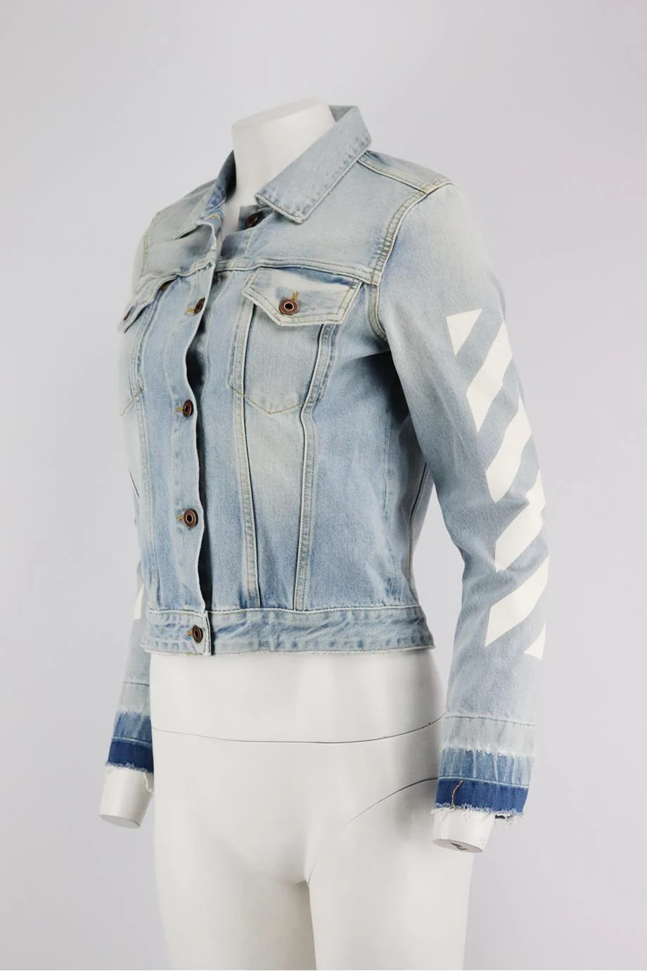 OFF-WHITE C/O VIRGIL ABLOH OMBRÉ DENIM JACKET IT 38 UK 6 - Image 3