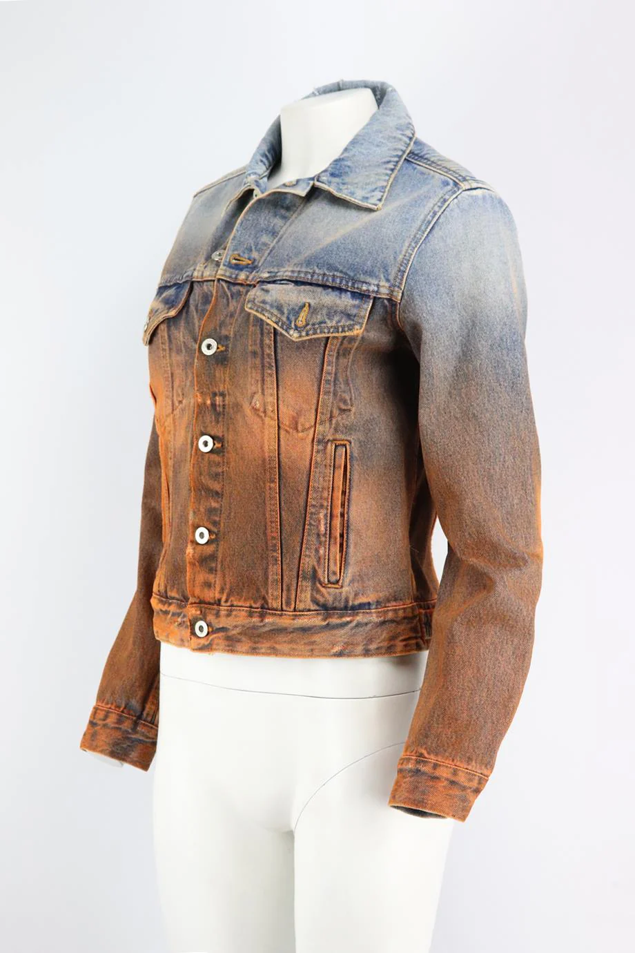 OFF-WHITE C/O VIRGIL ABLOH PRINTED DENIM JACKET IT 40 UK 8 - Image 3