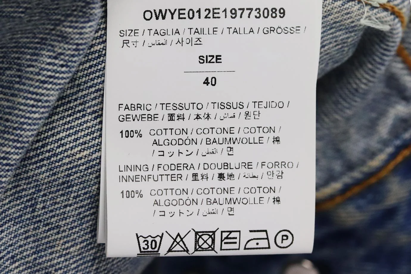 OFF-WHITE C/O VIRGIL ABLOH PRINTED DENIM JACKET IT 40 UK 8 - Image 6
