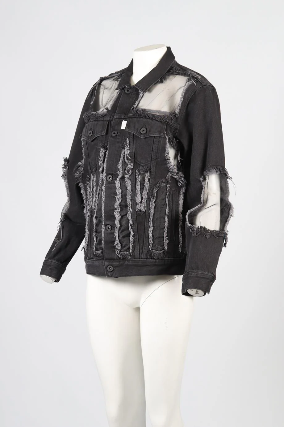 OFF-WHITE C/O VIRGIL ABLOH TULL AND DENIM JACKET XSMALL - Image 3