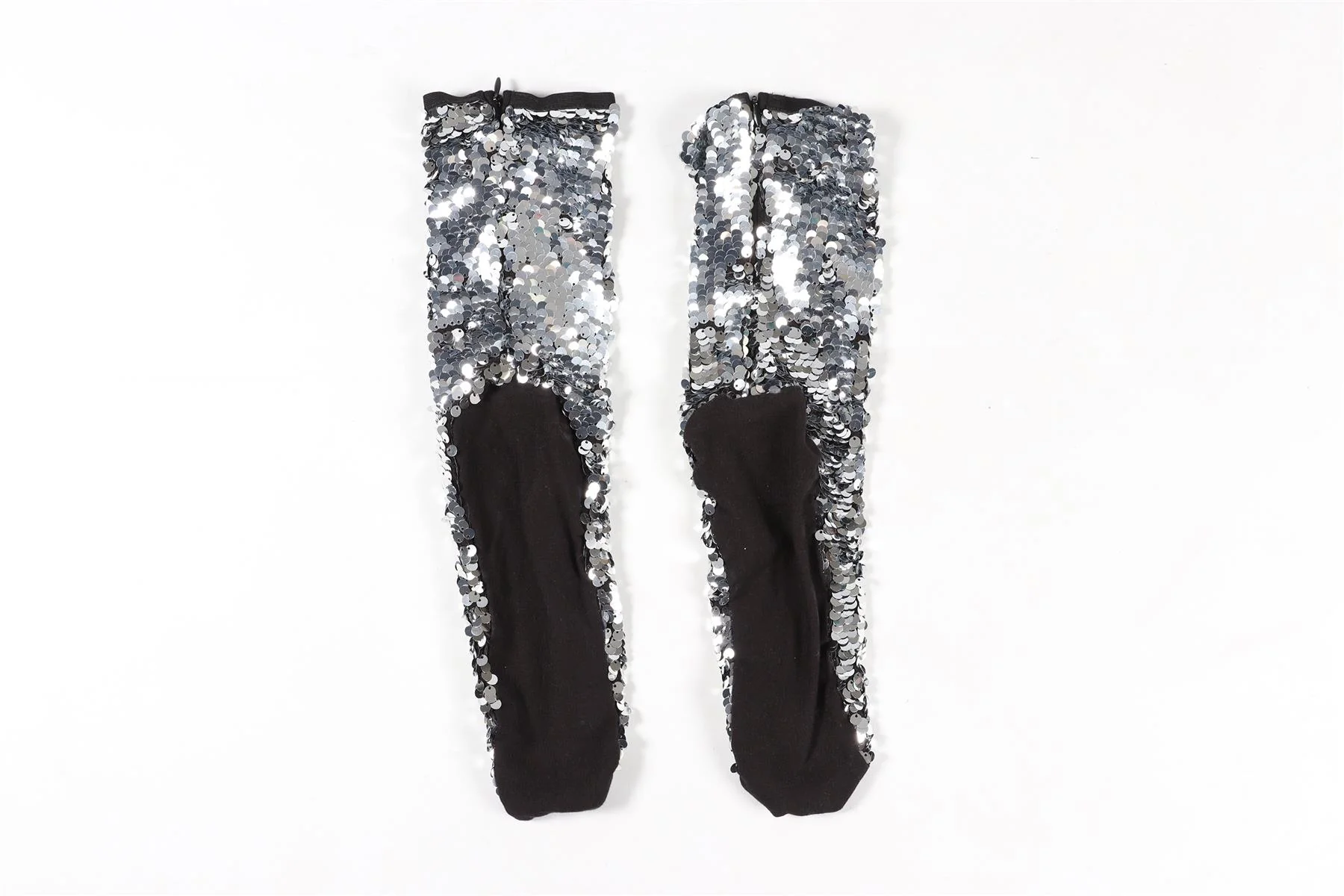 OFF-WHITE SILVER SEQUIN SOCKS ONE SIZE - Image 4