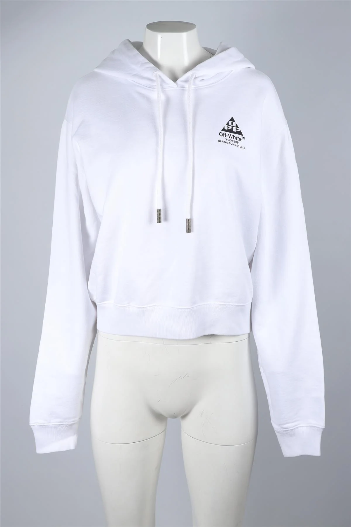 OFF-WHITE WHITE COTTON HOODIE MEDIUM - Image 2