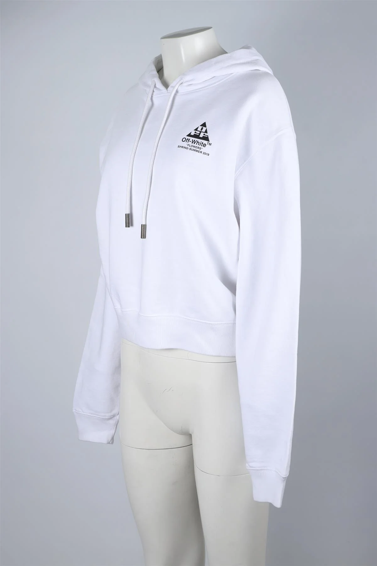 OFF-WHITE WHITE COTTON HOODIE MEDIUM - Image 3